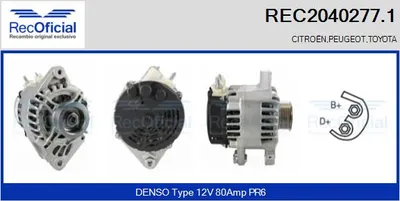 Alternador Citroën C1 · Peugeot 107 · Toyota AYGO