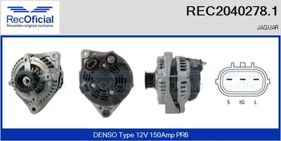 Alternador Jaguar XK 8 Coupe · Jaguar XK 8 Convertible · Jaguar S-TYPE II