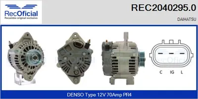 Alternador Daihatsu TERIOS · Daihatsu SIRION · Daihatsu YRV