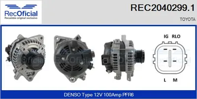 Alternador Toyota YARIS · Toyota AURIS · Toyota COROLLA Saloon