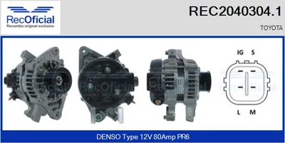 Alternador Toyota YARIS · Toyota AURIS · Toyota URBAN CRUISER