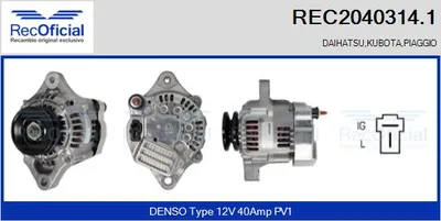Alternador Daihatsu CUORE IV · Daihatsu CUORE II · Daihatsu HIJET Bus