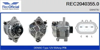 Alternador Daihatsu SIRION · Daihatsu TERIOS · Daihatsu MATERIA