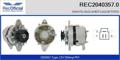 Alternador Toyota HIACE II Bus · Daihatsu CUORE I · Suzuki CARRY Van