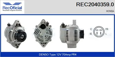 Alternador Honda CIVIC V Saloon · Honda CIVIC V Coupe · Honda CRX III