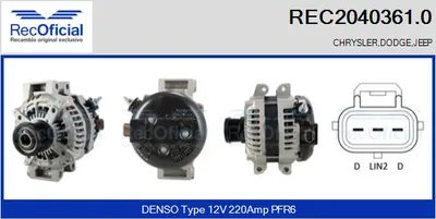 Alternador Dodge NITRO · Jeep WRANGLER III · Jeep CHEROKEE