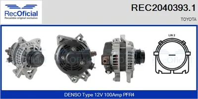 Alternador Toyota YARIS · Toyota AURIS · Toyota AURIS Estate