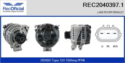 Alternador Land Rover DISCOVERY IV · Renault KADJAR