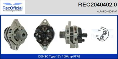 Alternador Alfa Romeo GIULIETTA · Fiat DOBLO Cargo · Fiat DOBLO Platform/Chassis
