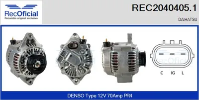 Alternador Daihatsu CHARADE IV · Daihatsu GRAN MOVE · Daihatsu CHARADE IV Saloon