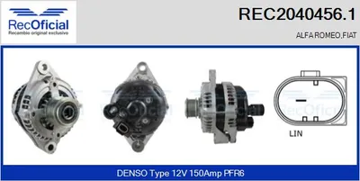 Alternador Alfa Romeo GIULIETTA · Fiat 500L