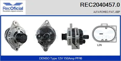 Alternador Alfa Romeo GIULIETTA · Fiat DOBLO Bus · Fiat DOBLO Cargo