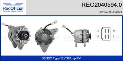 Alternador Mitsubishi COLT I · Mitsubishi LANCER I · Mitsubishi SAPPORO I