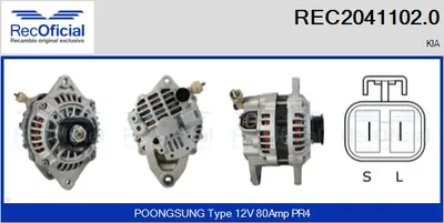 Alternador Kia CLARUS · Kia CLARUS Estate · Kia ROADSTER