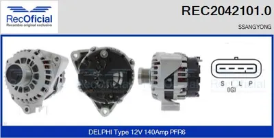 Alternador Ssangyong REXTON / REXTON II · Ssangyong RODIUS I · Ssangyong KYRON