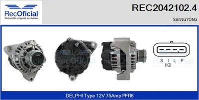 Alternador Ssangyong MUSSO · Ssangyong REXTON / REXTON II · Ssangyong KYRON