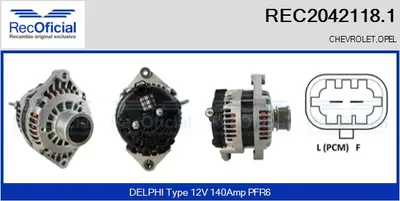Alternador Opel ANTARA A · Chevrolet CAPTIVA · Chevrolet ORLANDO