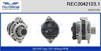 Alternador Ssangyong ACTYON I · Ssangyong KORANDO · Ssangyong ACTYON SPORTS II