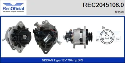 Alternador Nissan PATROL III/2 Station Wagon · Nissan PATROL III/2 Hardtop · Nissan PATROL GR IV