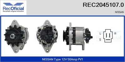Alternador Nissan CHERRY III · Nissan SUNNY I · Nissan SUNNY I Traveller