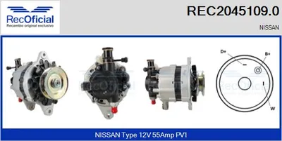 Alternador Nissan VANETTE Bus · Nissan VANETTE Van · Nissan TRADE Platform/Chassis