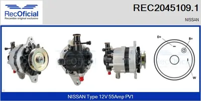 Alternador Nissan VANETTE Bus · Nissan VANETTE Van · Nissan TRADE Platform/Chassis