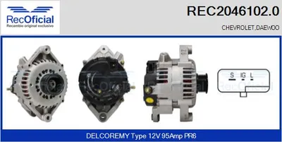 Alternador Daewoo LEGANZA · Daewoo REZZO · Daewoo EVANDA