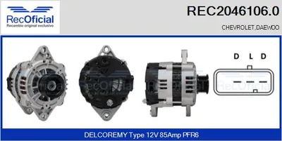 Alternador Daewoo KALOS · Daewoo LACETTI Hatchback · Chevrolet LACETTI