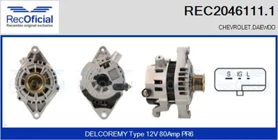 Alternador Daewoo NUBIRA · Daewoo NUBIRA Wagon · Daewoo LEGANZA