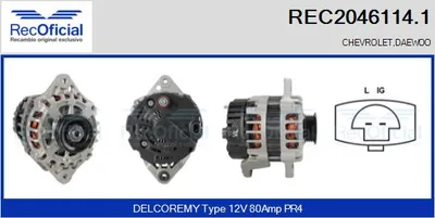 Alternador Daewoo KALOS · Chevrolet AVEO / KALOS Saloon · Chevrolet AVEO / KALOS Hatchback