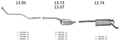 Sistema de gases de escape Mercedes-Benz 124 Saloon