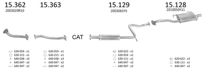 Sistema de gases de escape Nissan SUNNY III Liftback · Nissan SUNNY III Hatchback