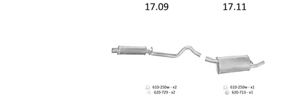 Sistema de gases de escape Opel CORSA A TR · Opel CORSA A Hatchback · Vauxhall NOVA Hatchback