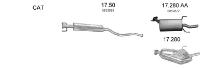 Sistema de gases de escape Opel VECTRA B Hatchback · Opel VECTRA B · Opel VECTRA B Estate