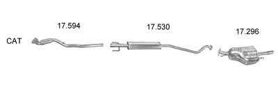 Sistema de gases de escape Opel ASTRA G Saloon · Opel ASTRA G CLASSIC Saloon