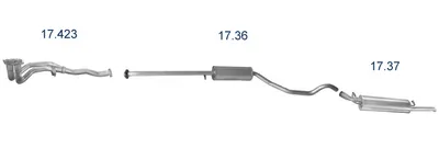 Sistema de gases de escape Opel VECTRA A · Vauxhall CAVALIER Mk III Saloon · Vauxhall CAVALIER Mk III Hatchback