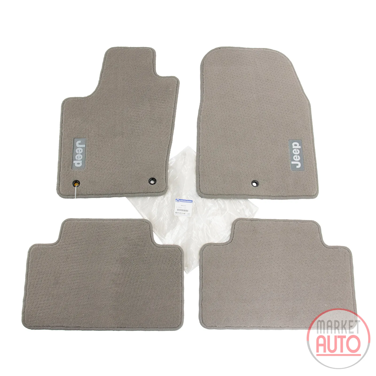 Fussmattensatz mittelsteingrau mit Jeep Logo 4er Set