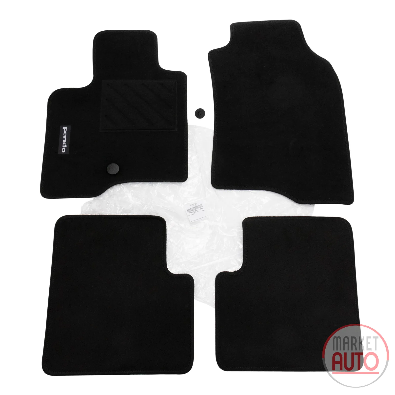 Fußmattensatz 4-teilig Velour schwarz