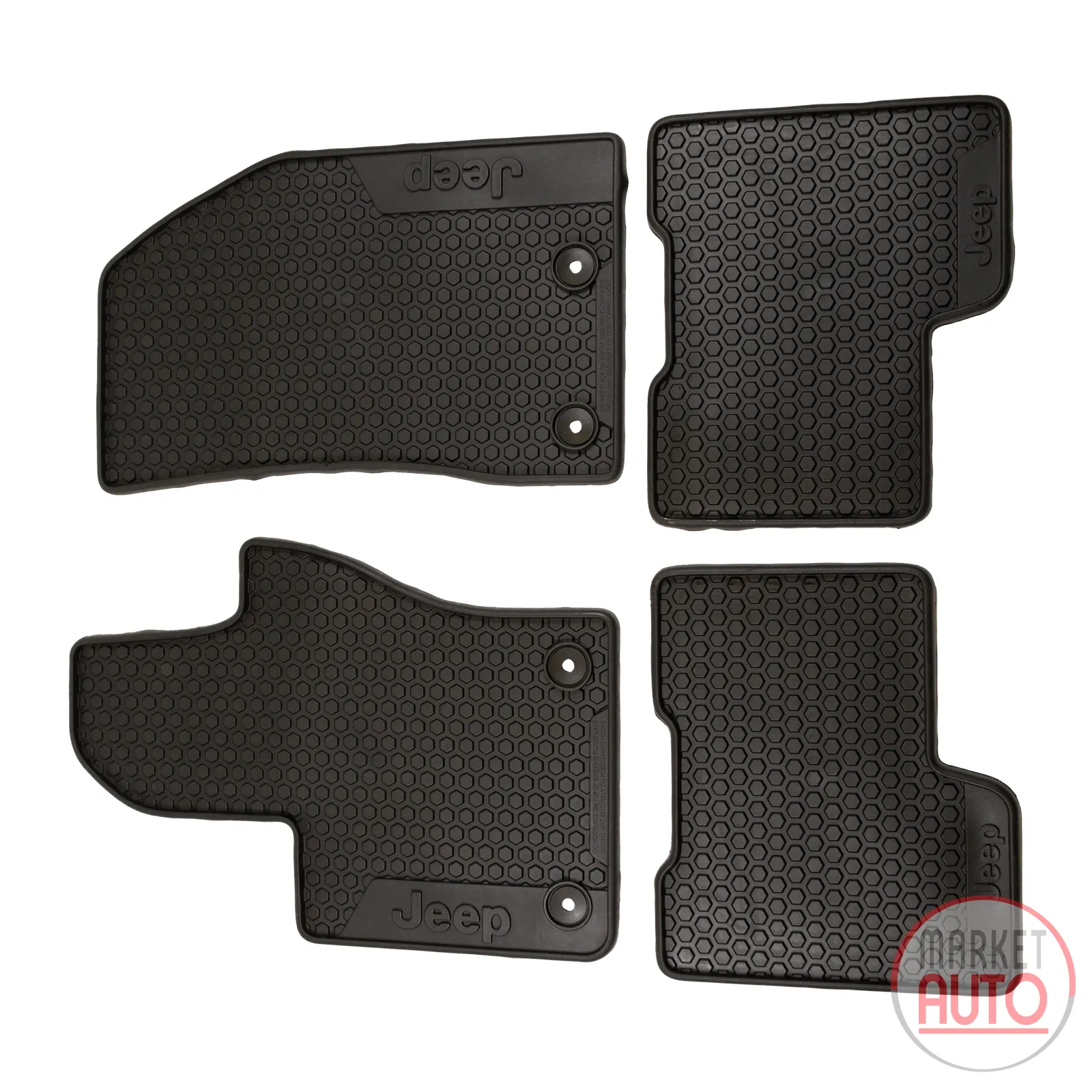 Fußmattensatz 4-er Set Schwarz mit Jeep Logo