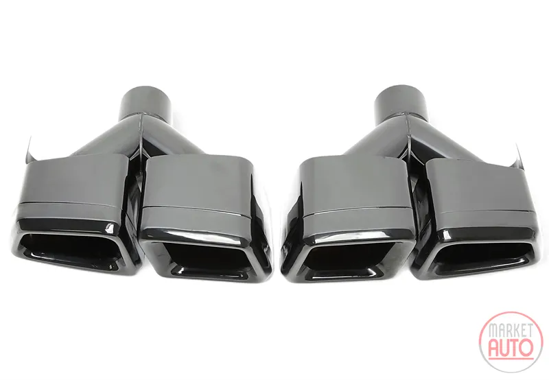 Tubo de escape de acero inoxidable universal para soldadura en "Tubo Y de doble diseño" en negro/glossy Mercedes Benz