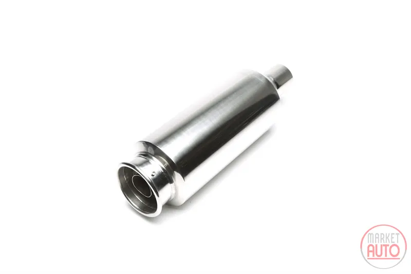 Silencioso trasero deportivo universal 115 / 45mm redondo / con pestaña / silenciador en tubo de escape