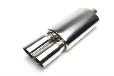 Silencioso trasero deportivo de acero inoxidable universal 2 x 88 x 90mm oval / afilado / biselado