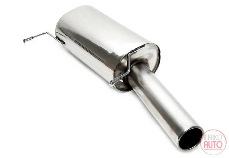 Silencioso trasero 1x90mm de acero inoxidable redondo VW