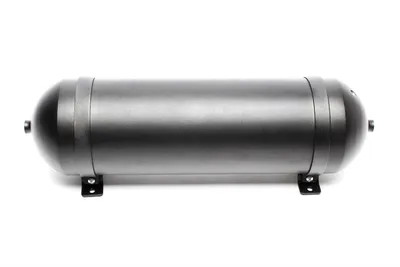 Depósito de aire sin soldadura 11 litros / tanque de aire aluminio cepillado / negro anodizado