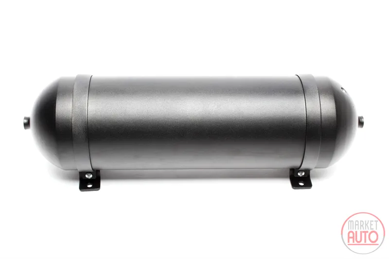 Depósito de aire sin soldadura 11 litros / tanque de aire aluminio cepillado / negro anodizado